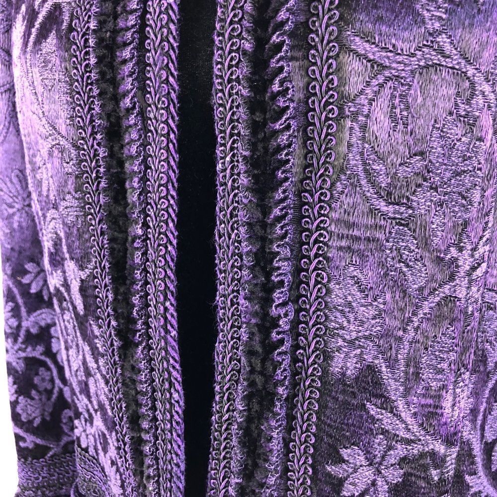 Coldwater Creek Rich Purple Tapestry Brocade Jacket size Petite Medium - Picture 3 of 14